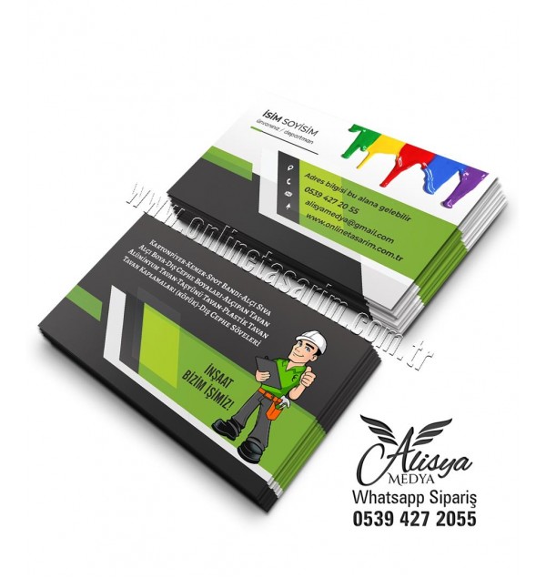yeşil renk, göz alıcı kartvizit tasarım örnekleri- kartvizit baskı-Online Tasarım